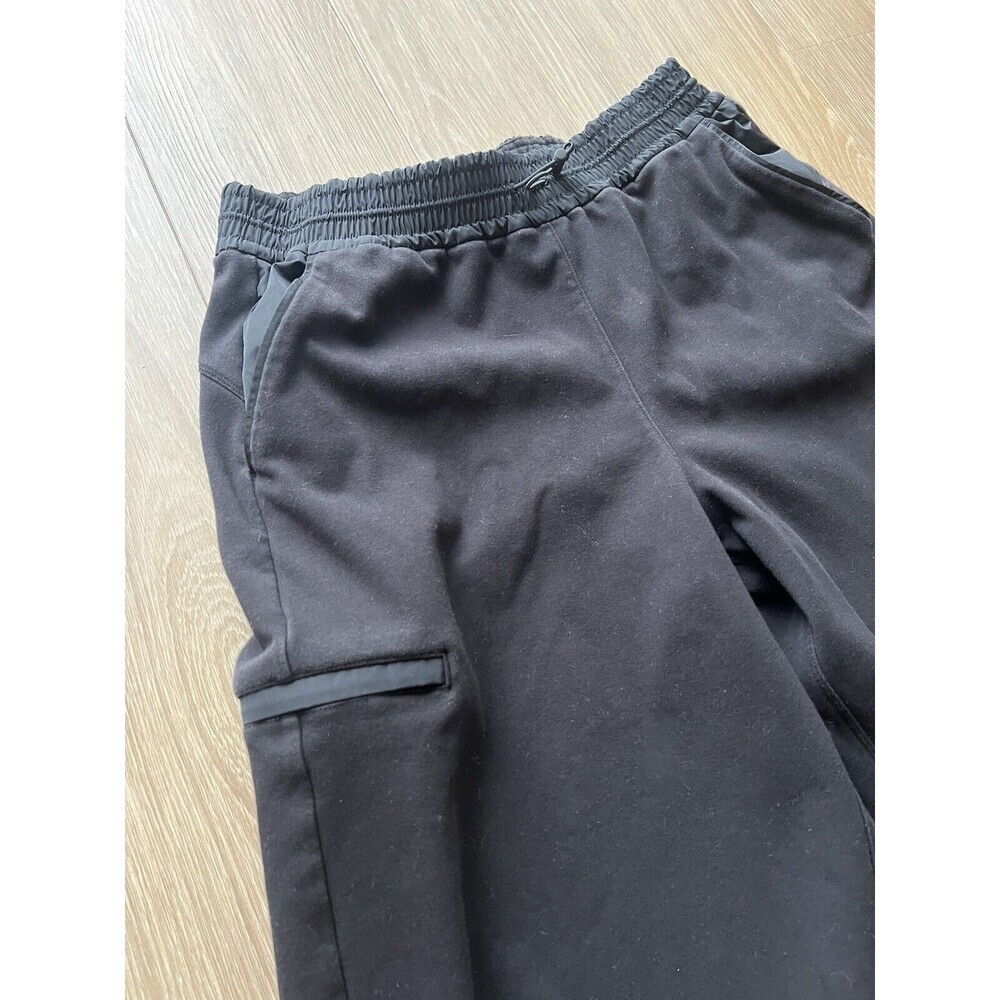 Athleta Pants Womens Size Large Black Wide Leg Crop Elastic Waist - Picture 3 of 7
